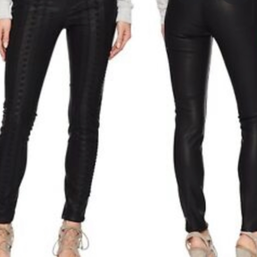 BLANKNYC Lace Up Black Leather Pants